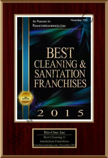 Bio-One Of Santa Clarita decontamination and biohazard cleaning team award